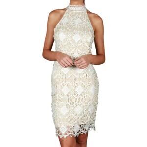 Impressions Crushing On Crochet Ivory Mini Dress Large